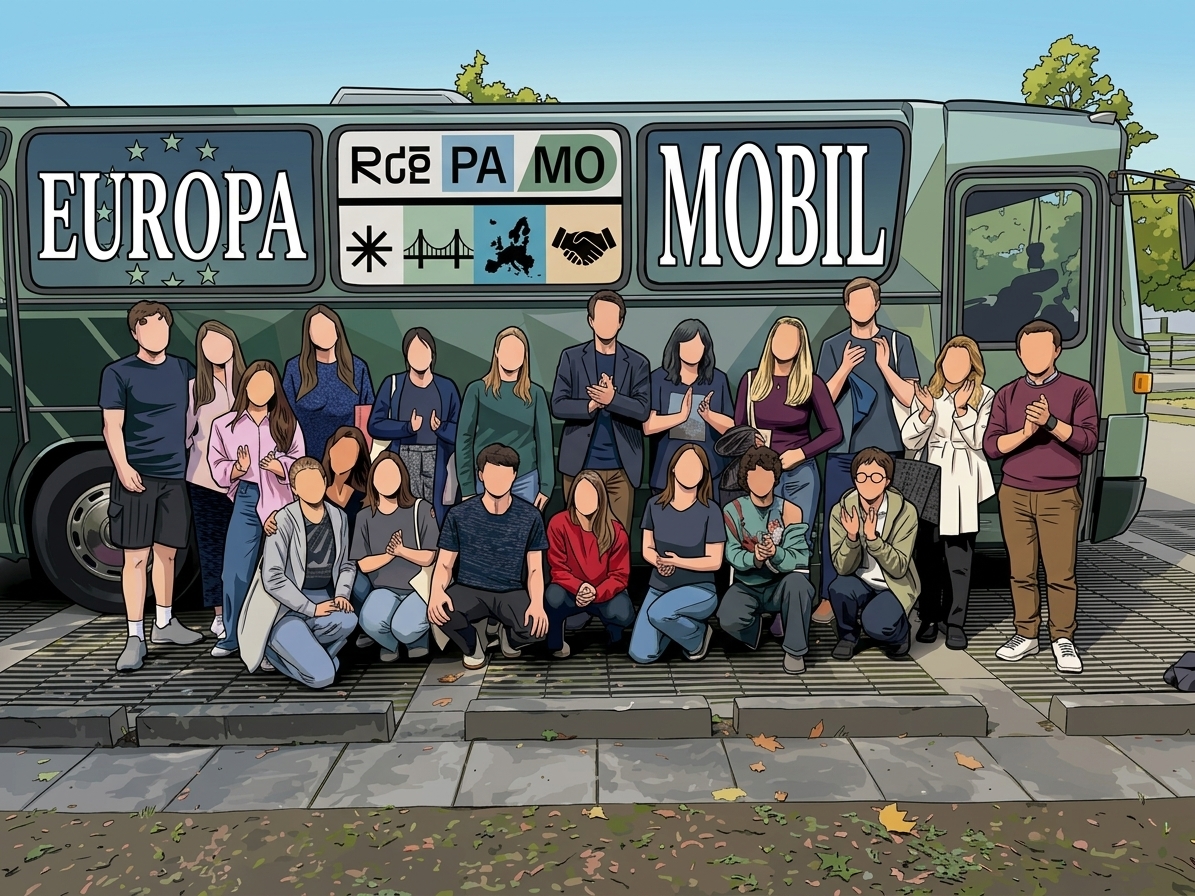 Europamobil stoppt in Teltow